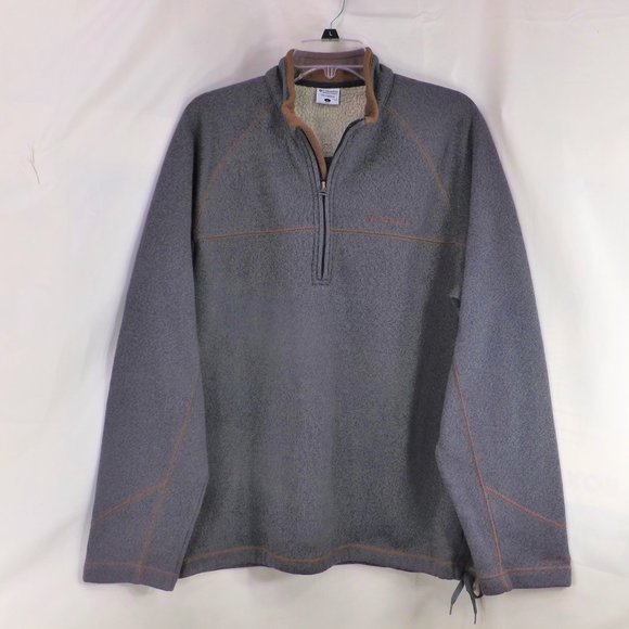 Columbia Other - NWOT Columbia Mens Grey w Brown Trim Omni-Sheild 3/4 Zip Pullover Popover L